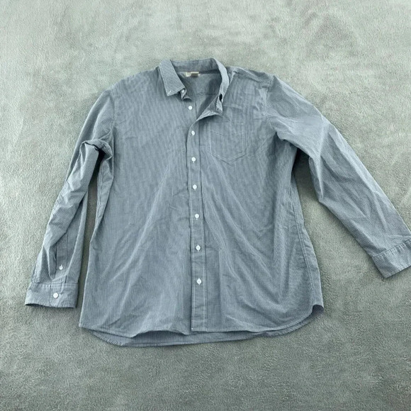 L.L. Bean Mens Blue Checkered Long Sleeve Shirt XL Tall Cotton & Polyester 3486 - Picture 1 of 7